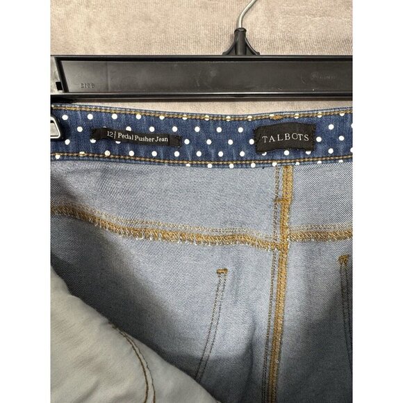 Talbots Jeans Womens 12 Blue Pedal Pusher Capri Jean Denim Comfort Stretch - Picture 4 of 9